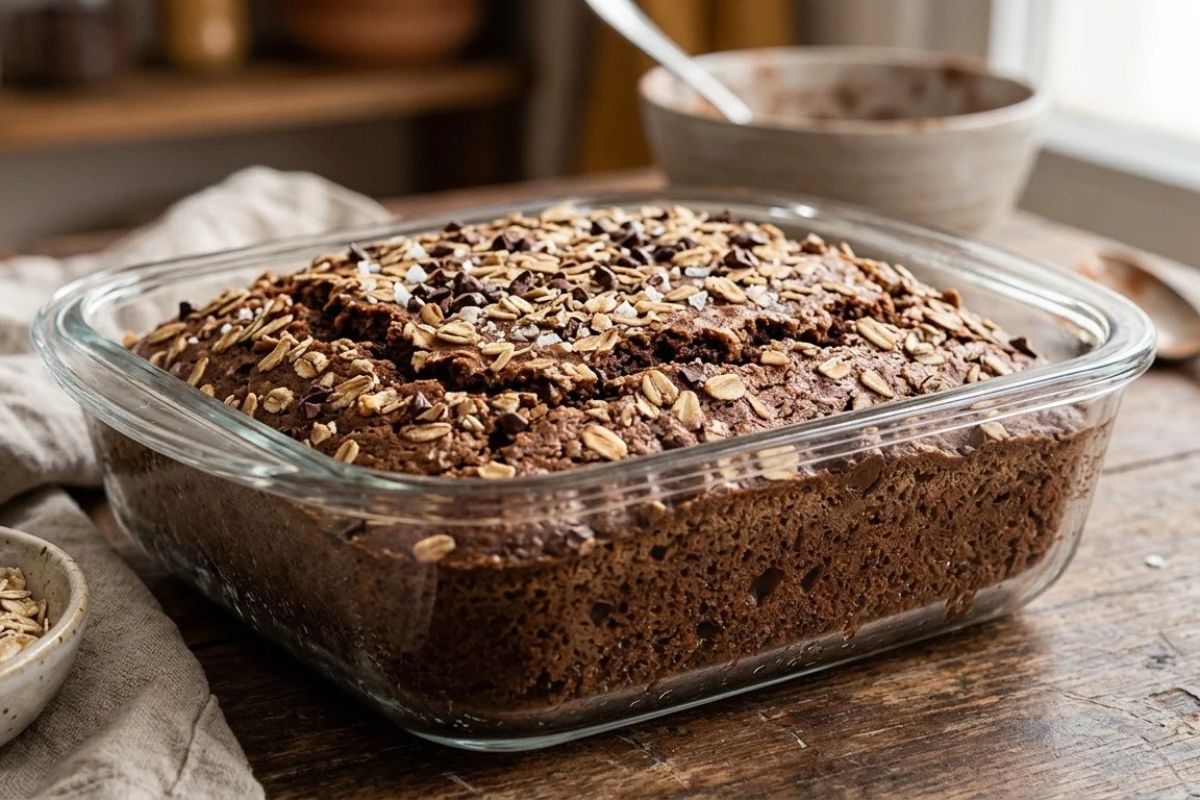 bolo de chocolate com aveia no micro-ondas.