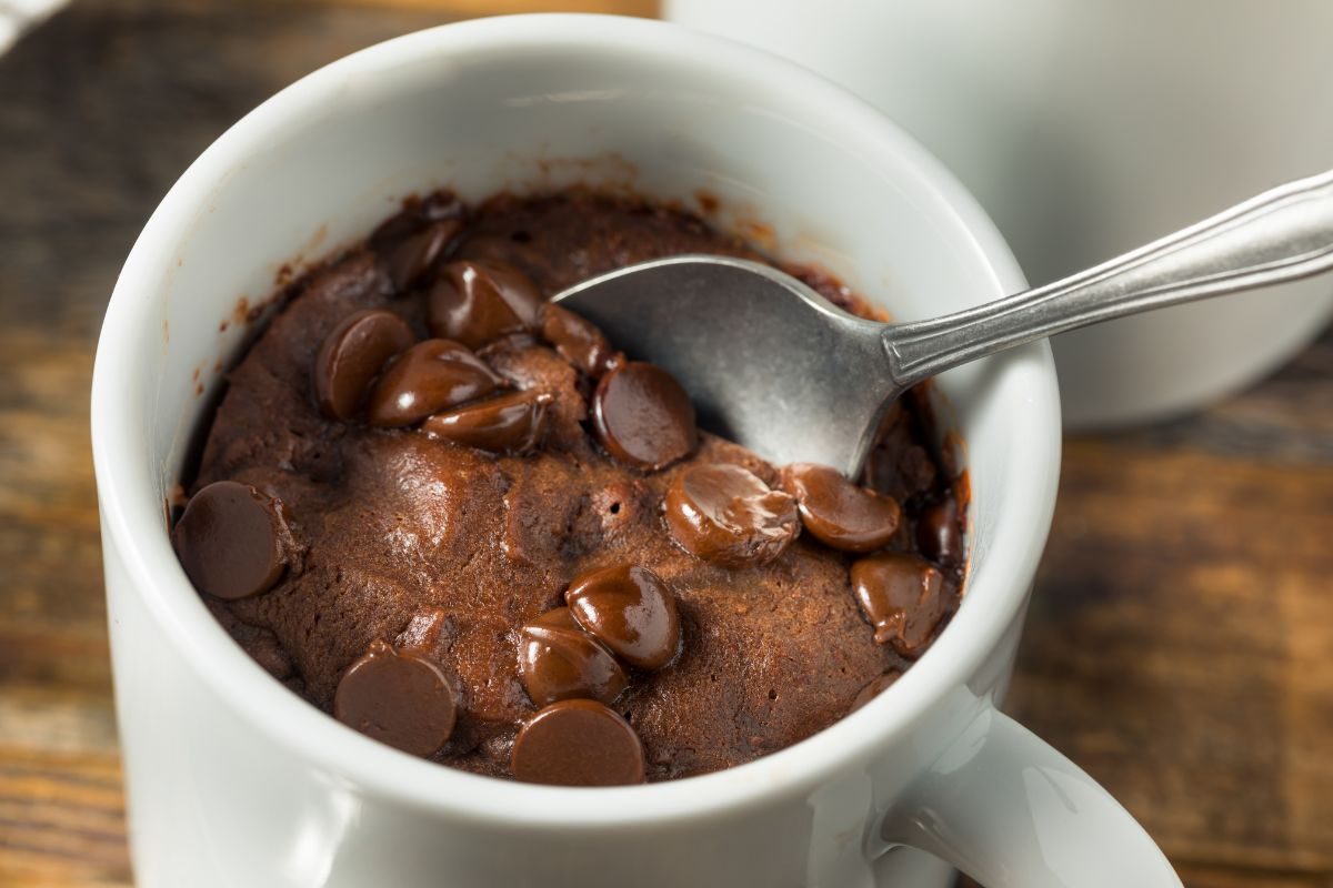 brownie fit de caneca.