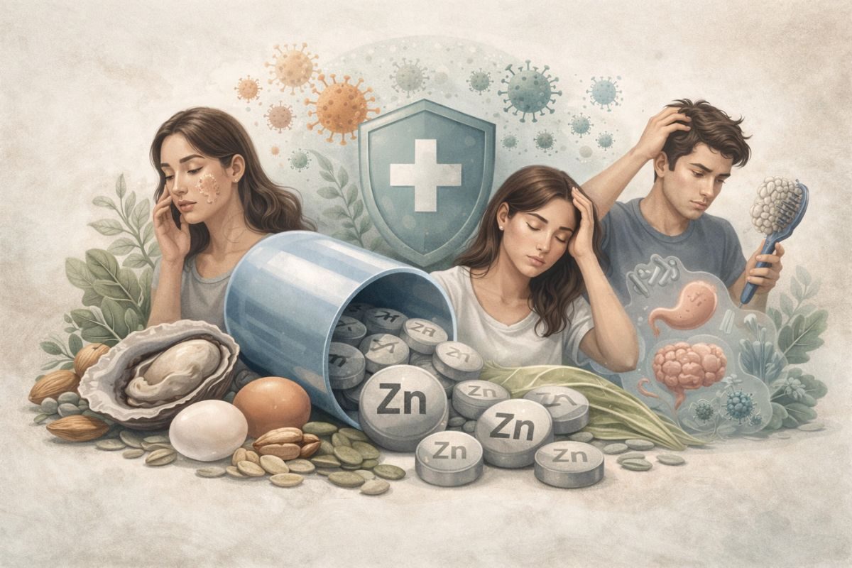 sintomas de deficiência de zinco.