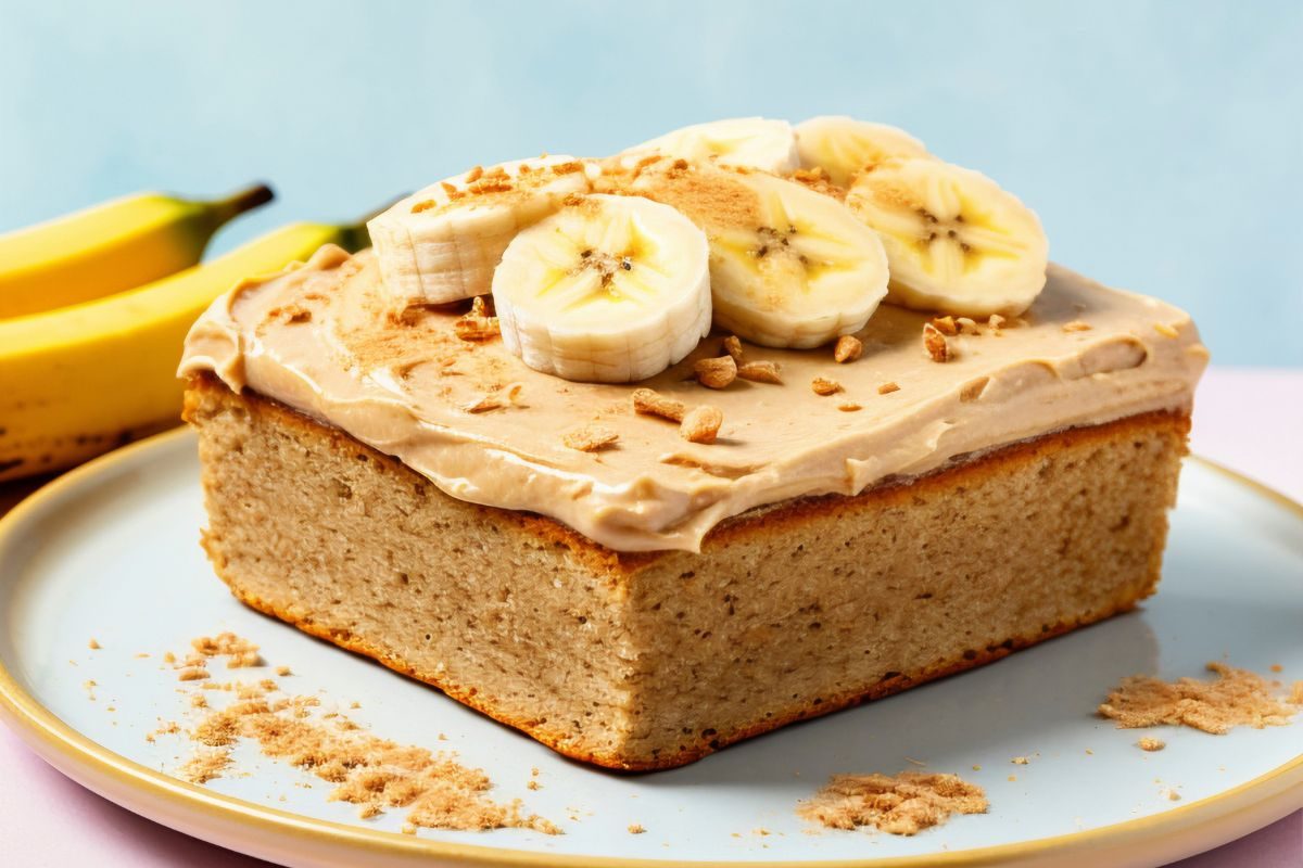 torta gelada de banana e pasta de amendoim.